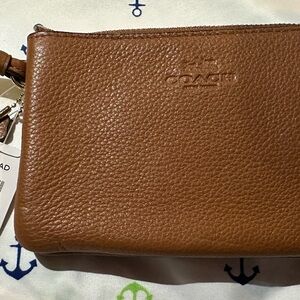 *Vintage Coach Tan Leather Wristlet*NWT*